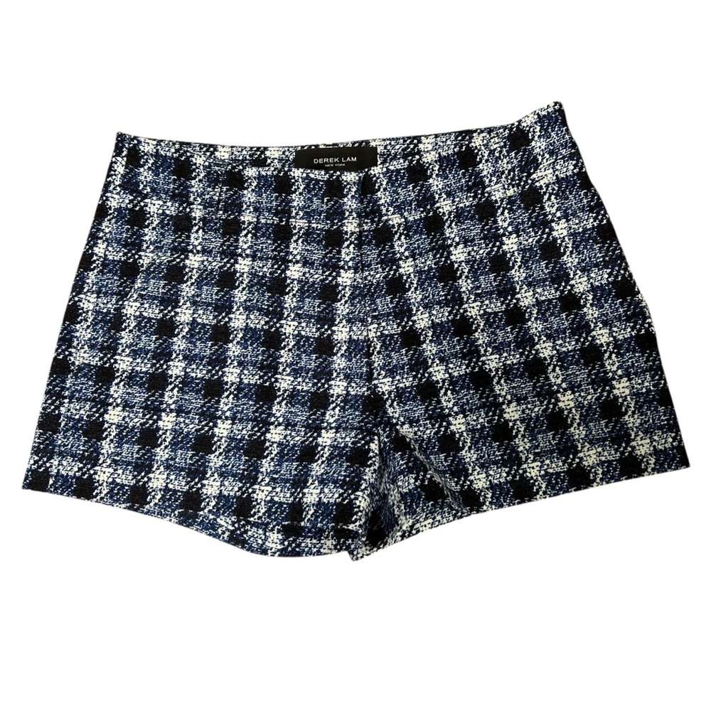 Derek Lam New York blue, black & white plaid shorts size 2